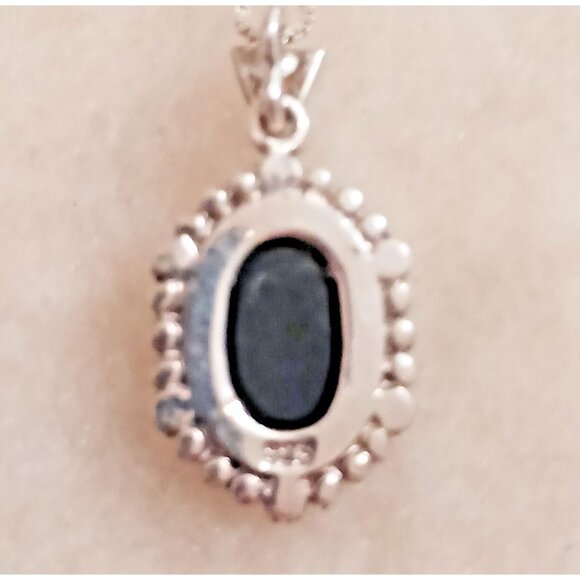 Cameo necklace black and white Sterling Silver (1149) - Picture 3 of 6